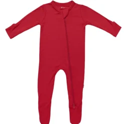 Zippered Footie in Cardinal
