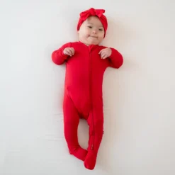 Zippered Footie in Cardinal