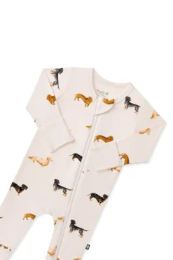 Zippered Footie in Dachshund