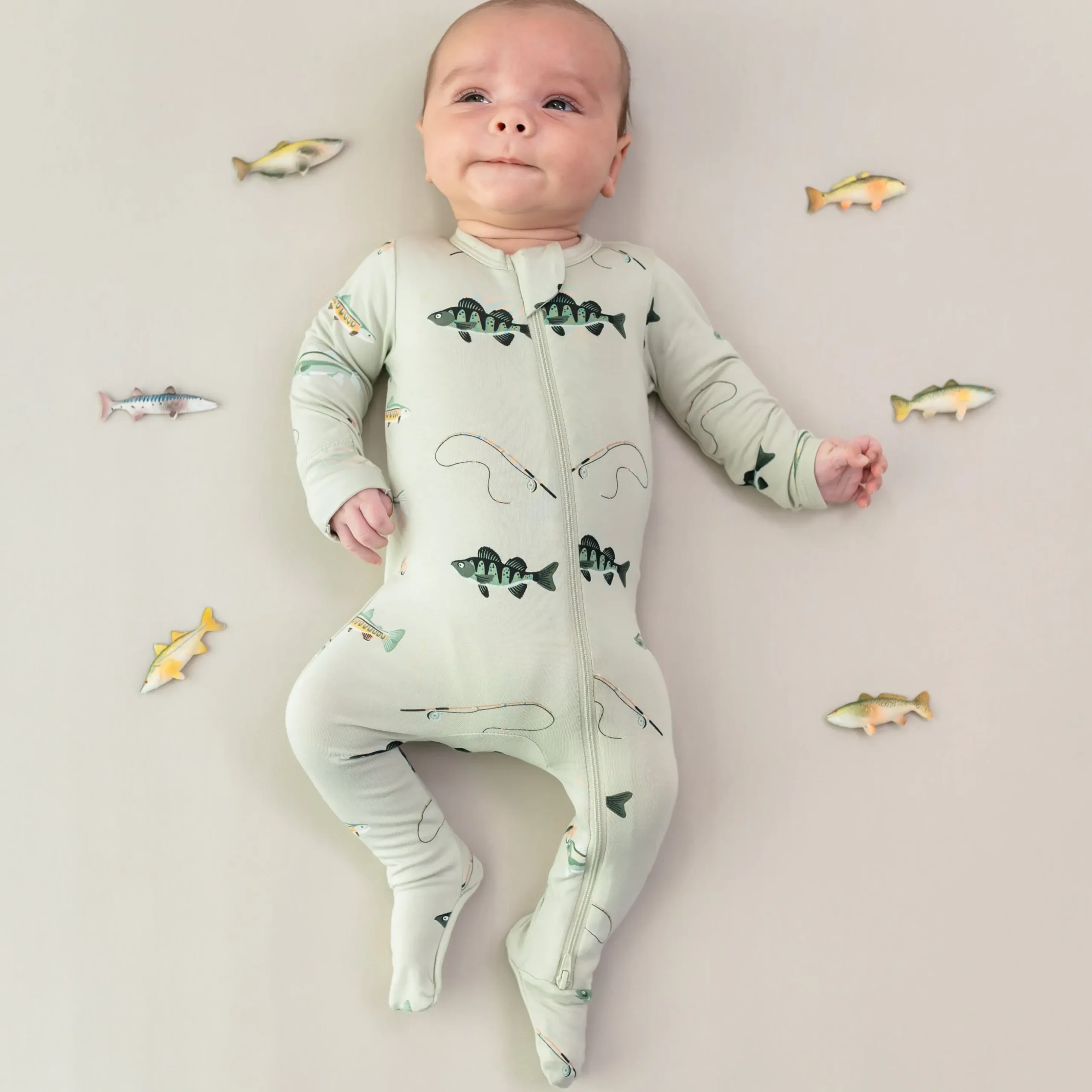 Zippered Footie in Fishing