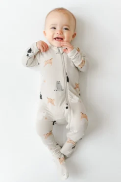 Zippered Footie in Fluffy Cat