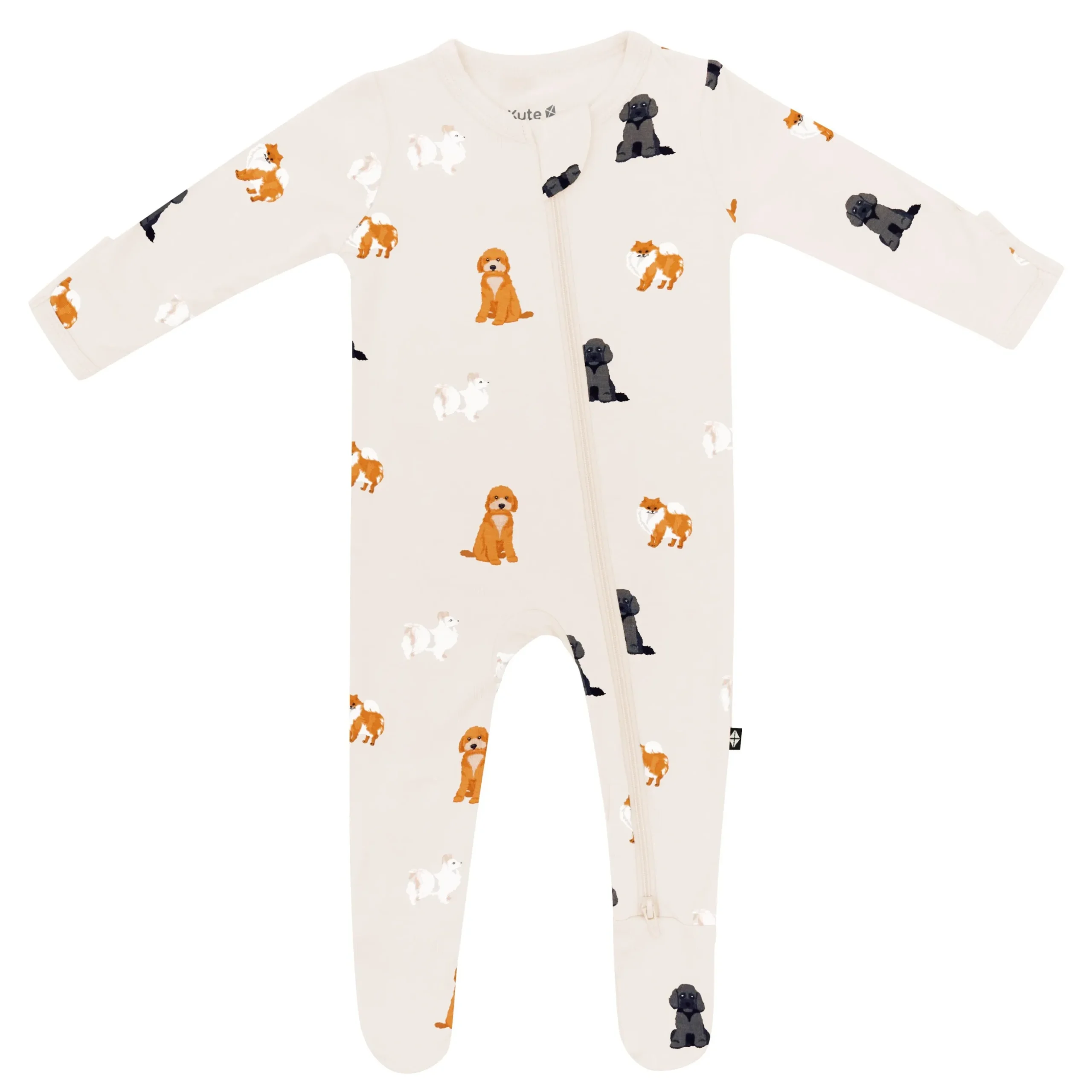 Zippered Footie in Fluffy Dog