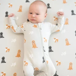 Zippered Footie in Fluffy Dog