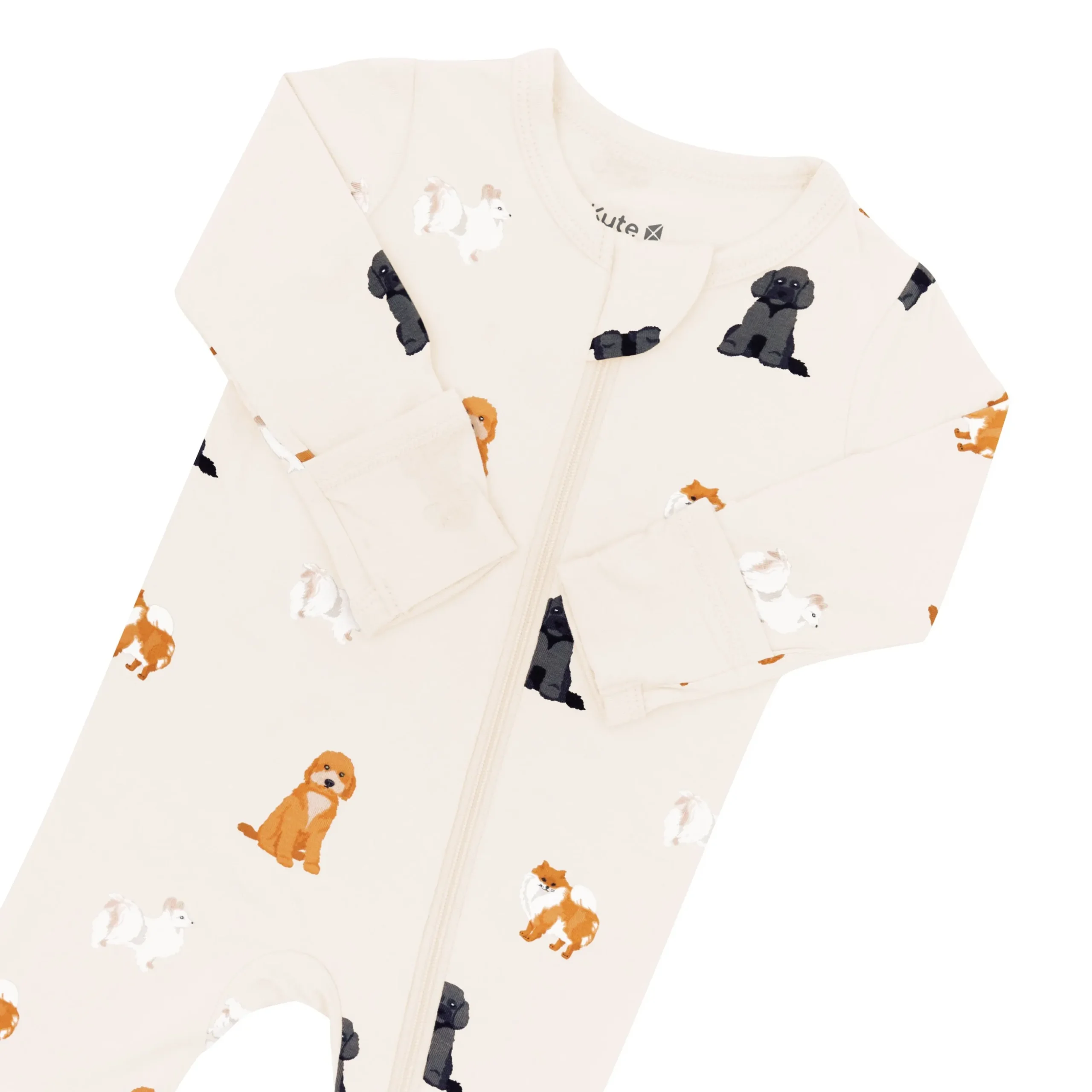 Zippered Footie in Fluffy Dog