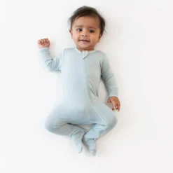 Zippered Footie in Fog