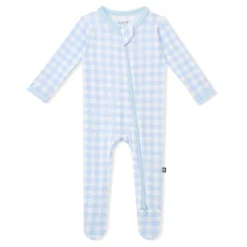 Zippered Footie in Gingham Breeze