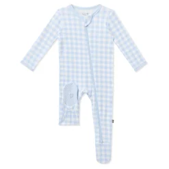 Zippered Footie in Gingham Breeze