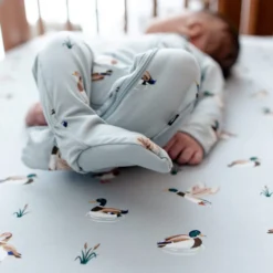 Zippered Footie in Mallard Duck