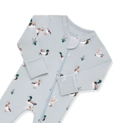 Zippered Footie in Mallard Duck