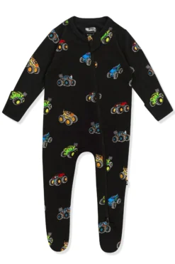 Zippered Footie in Monster Truck