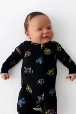 Zippered Footie in Monster Truck