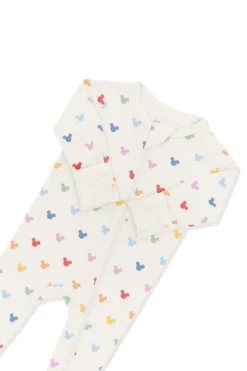 Zippered Footie in Pastel Mickey Mouse