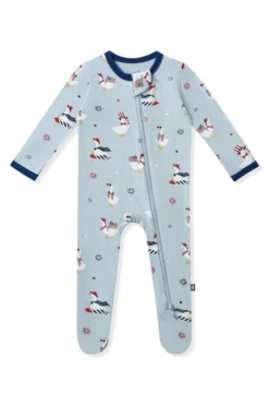 Zippered Footie in Patriotic Goose