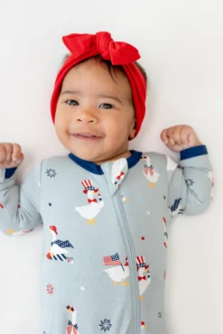 Zippered Footie in Patriotic Goose
