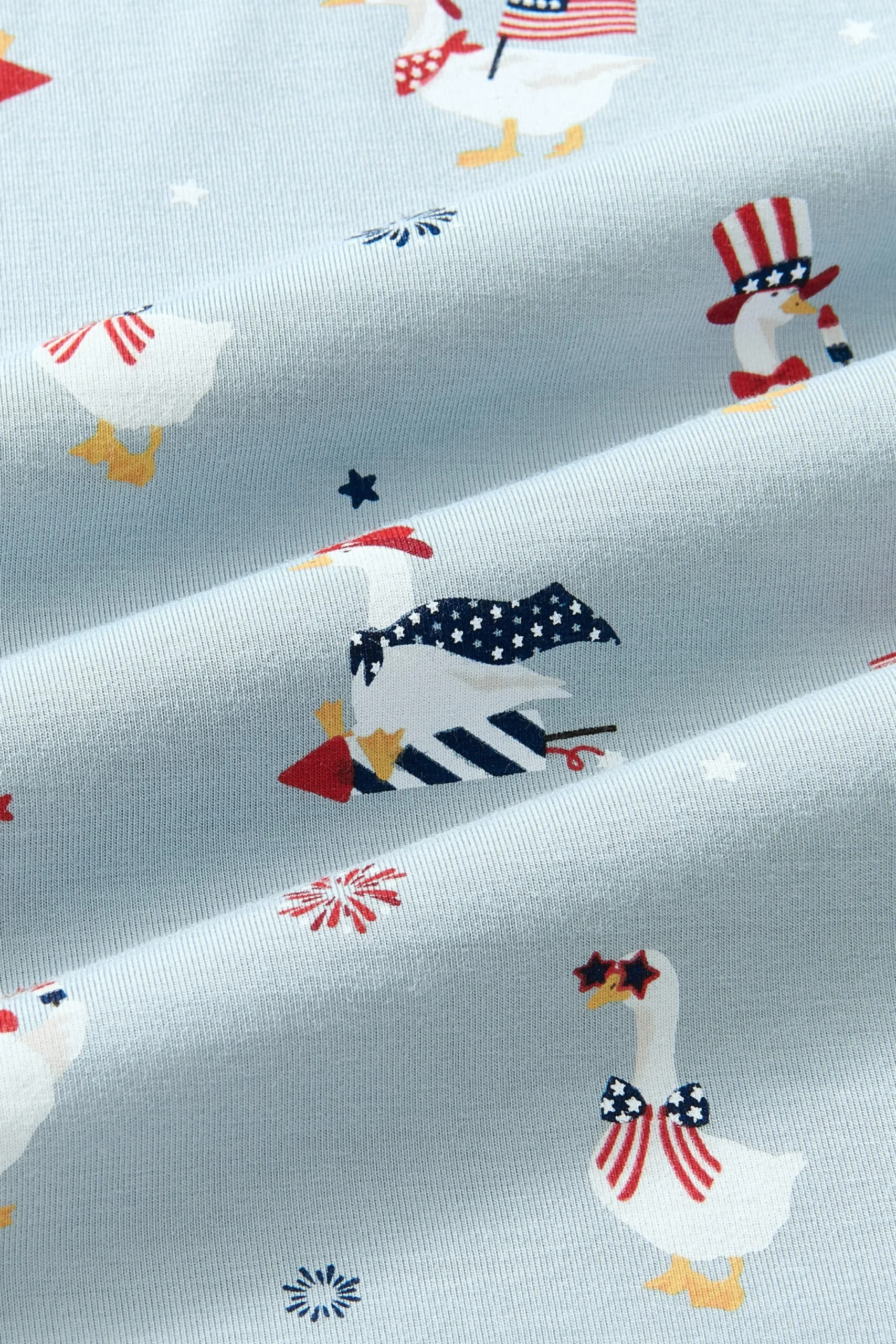Zippered Footie in Patriotic Goose