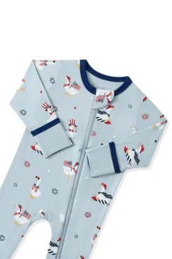 Zippered Footie in Patriotic Goose