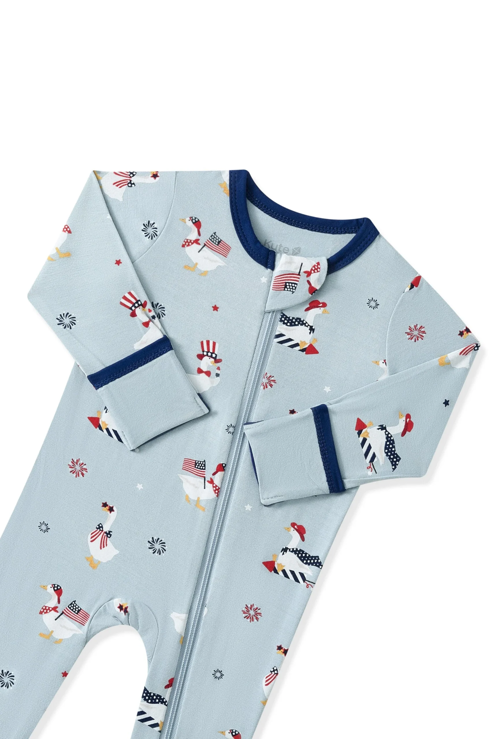 Zippered Footie in Patriotic Goose