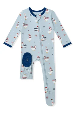 Zippered Footie in Patriotic Goose