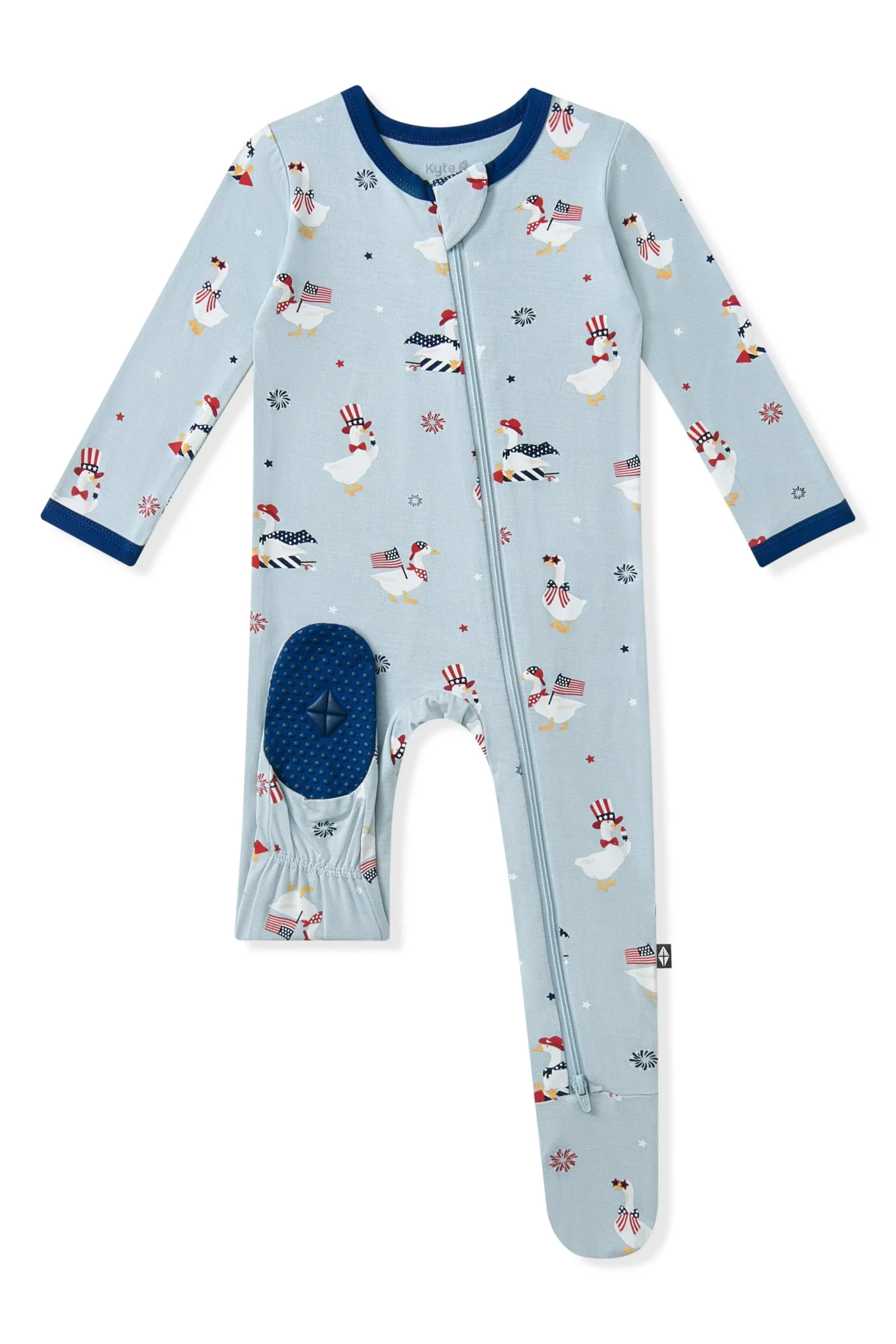 Zippered Footie in Patriotic Goose