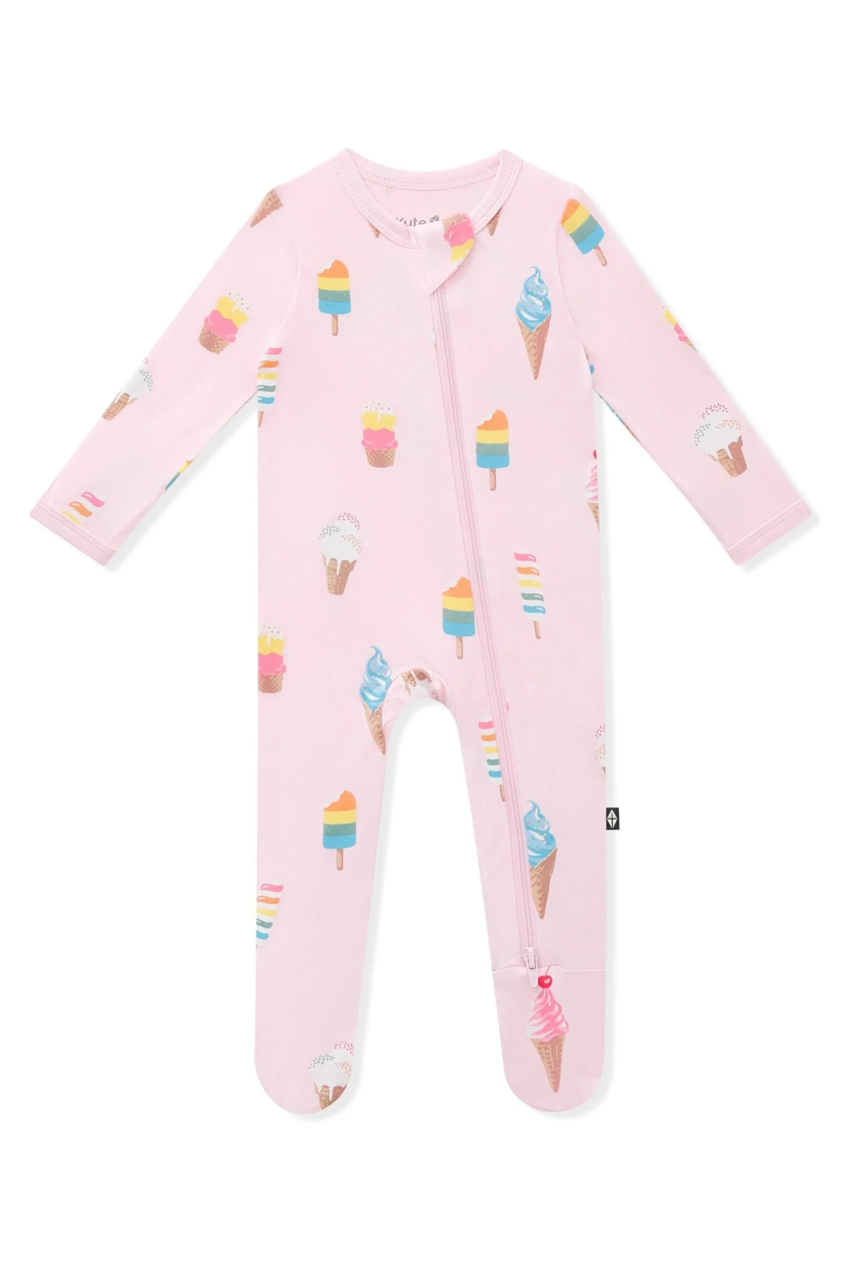 Zippered Footie in Sakura Ice Cream