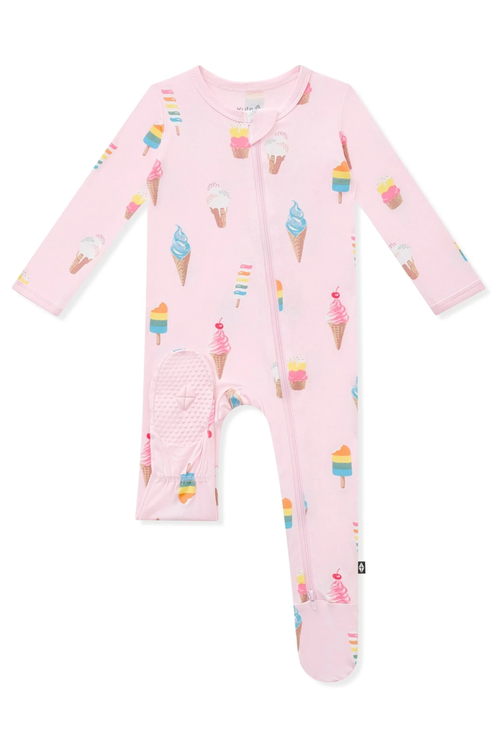 Zippered Footie in Sakura Ice Cream