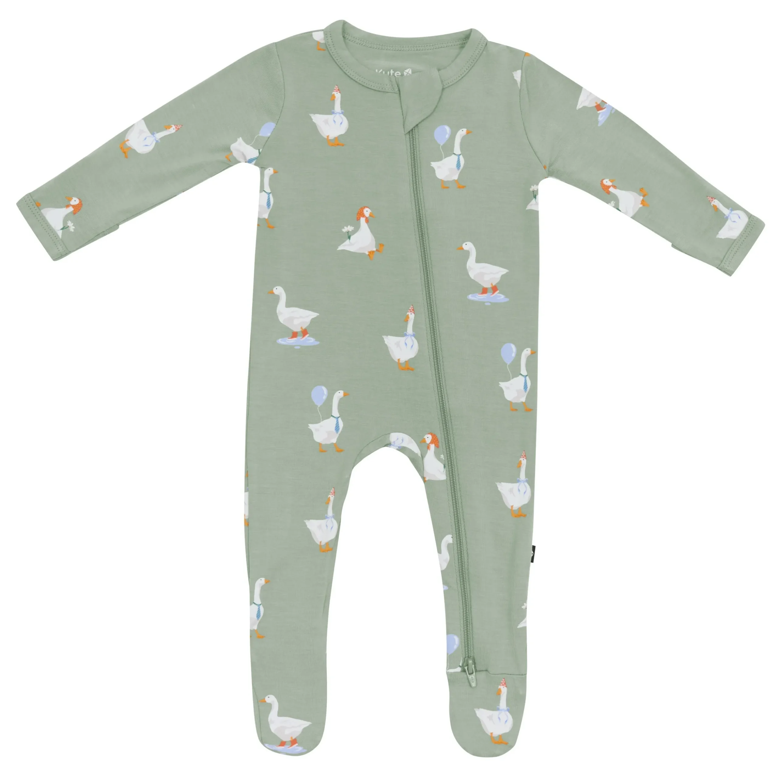 Zippered Footie in Silly Goose