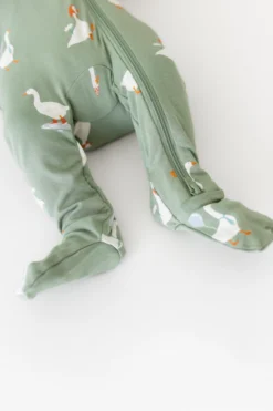 Zippered Footie in Silly Goose
