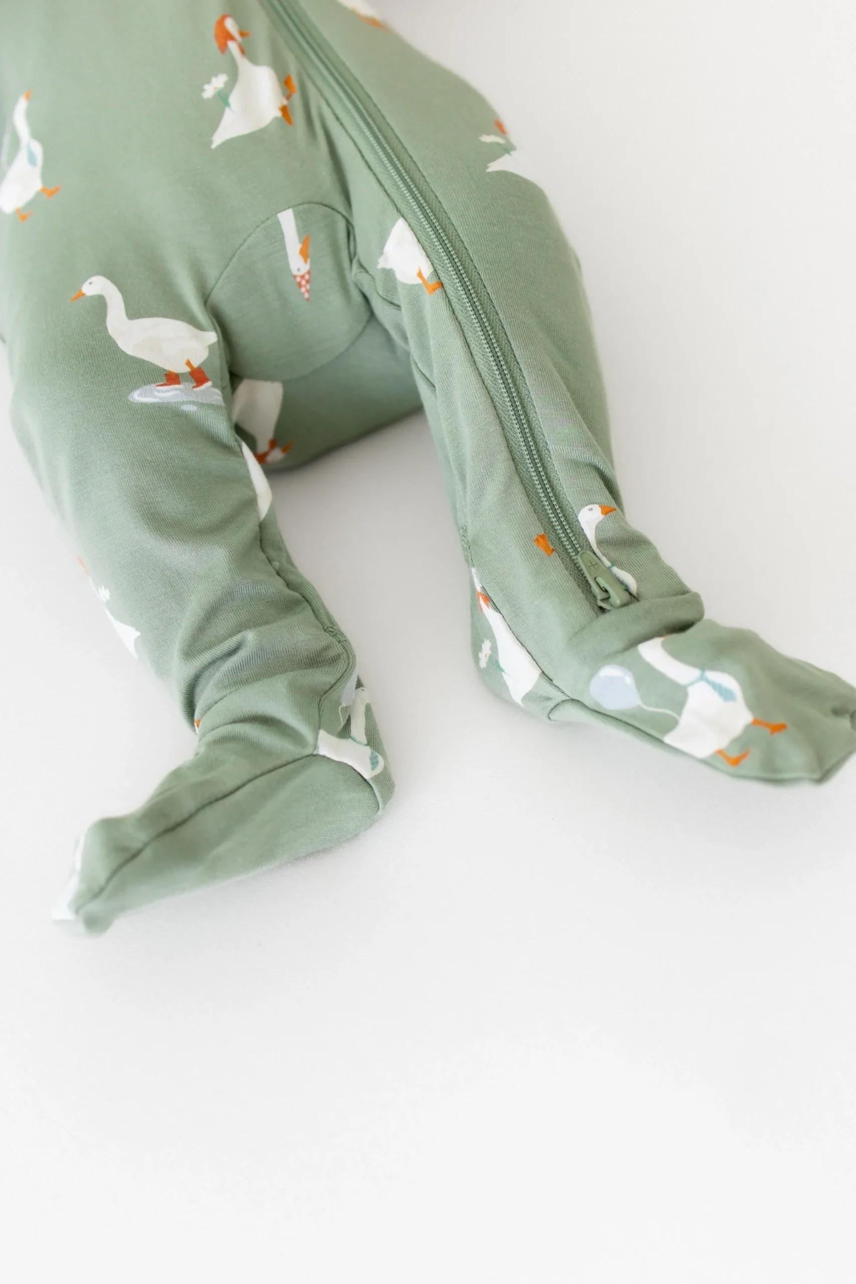 Zippered Footie in Silly Goose