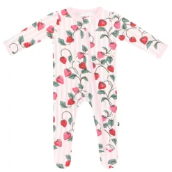 Zippered Footie in Strawberry Fields