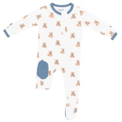 Zippered Footie in Teddy Bear