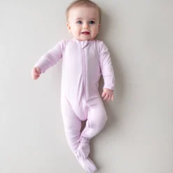 Zippered Footie in Thistle