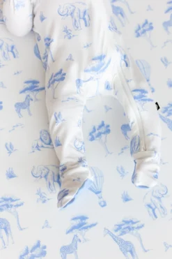 Zippered Footie in Toile Safari