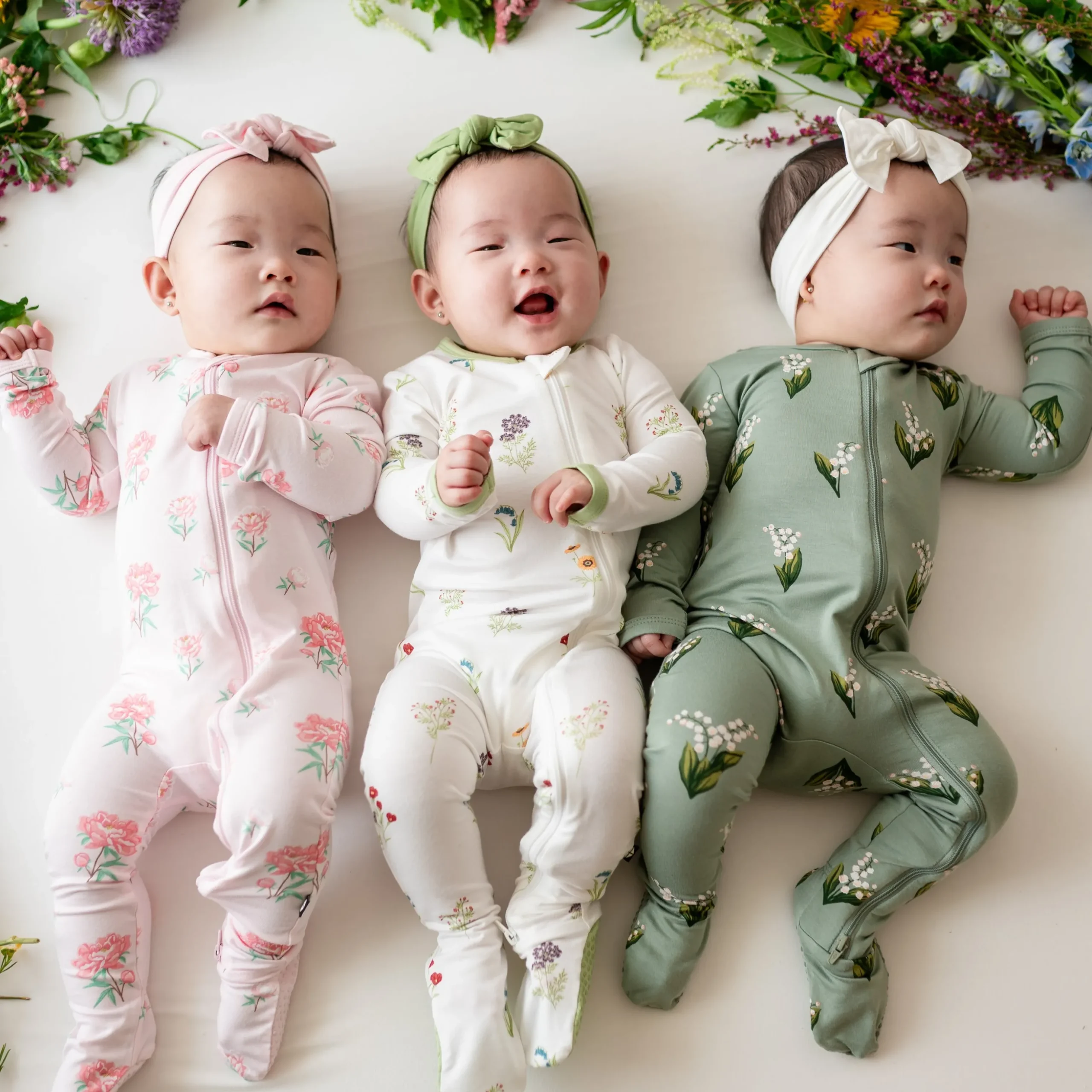 Zippered Footie in Wildflower