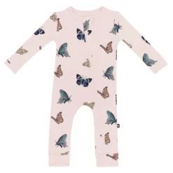 Zippered Romper in Blush Butterfly