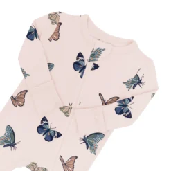Zippered Romper in Blush Butterfly
