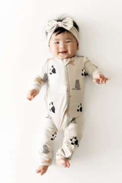 Zippered Romper in Fluffy Cat