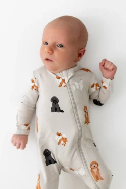 Zippered Romper in Fluffy Dog
