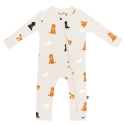 Zippered Romper in Fluffy Dog