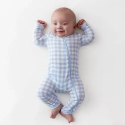 Zippered Romper in Gingham Breeze