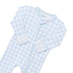 Zippered Romper in Gingham Breeze
