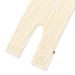 Zippered Romper in Gingham Chamomile