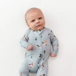 Zippered Romper in Mallard Duck