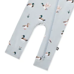 Zippered Romper in Mallard Duck
