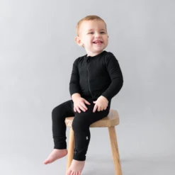 Zippered Romper in Midnight