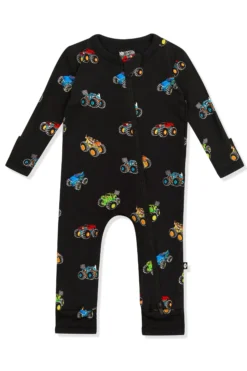 Zippered Romper in Monster Truck