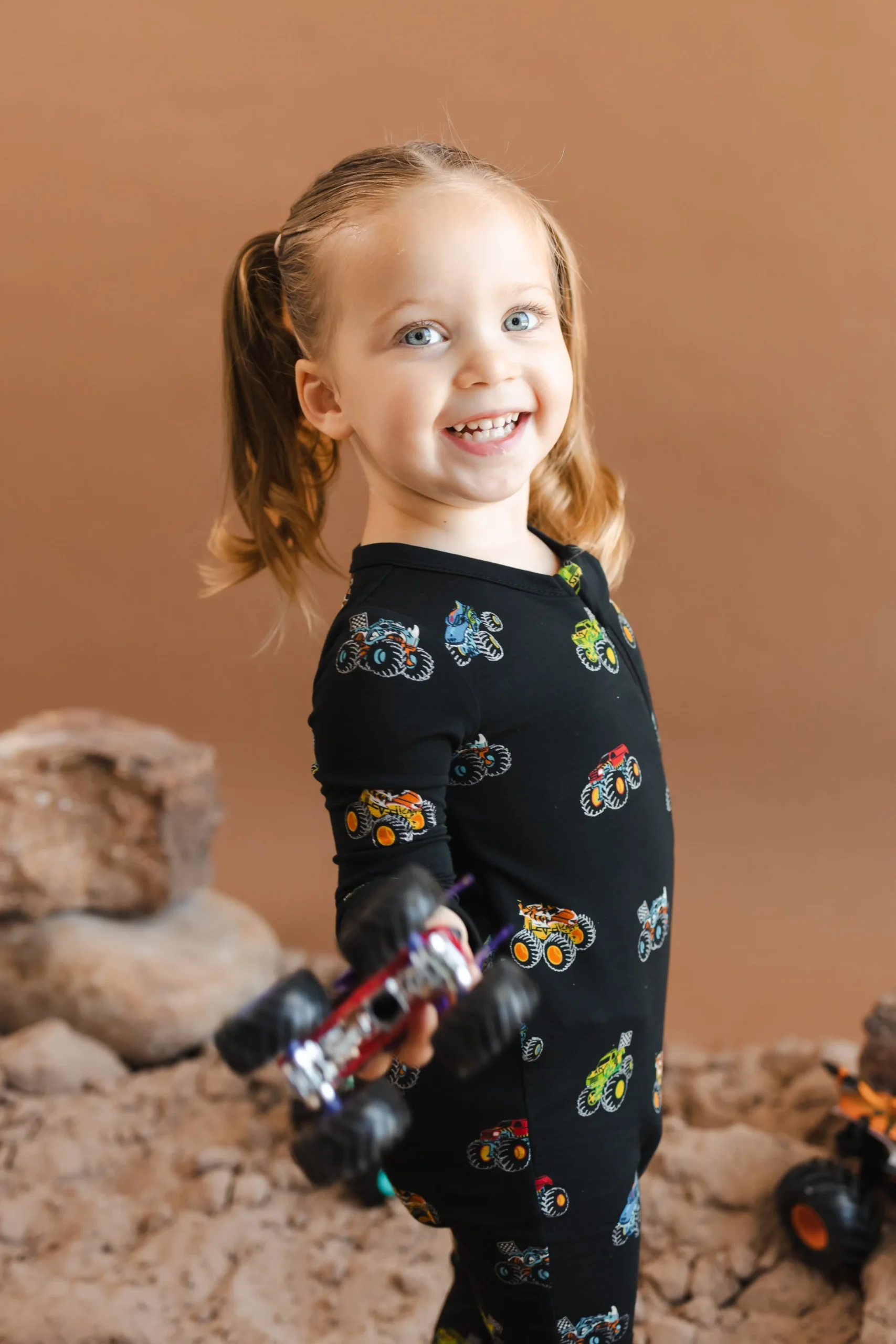 Zippered Romper in Monster Truck