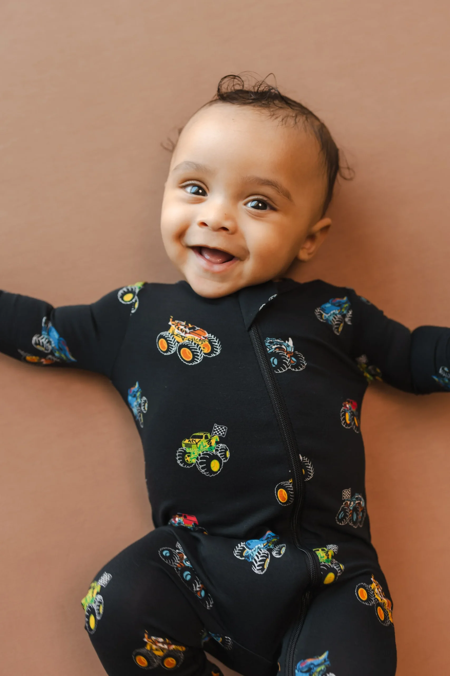 Zippered Romper in Monster Truck