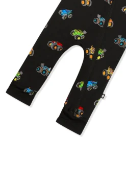 Zippered Romper in Monster Truck