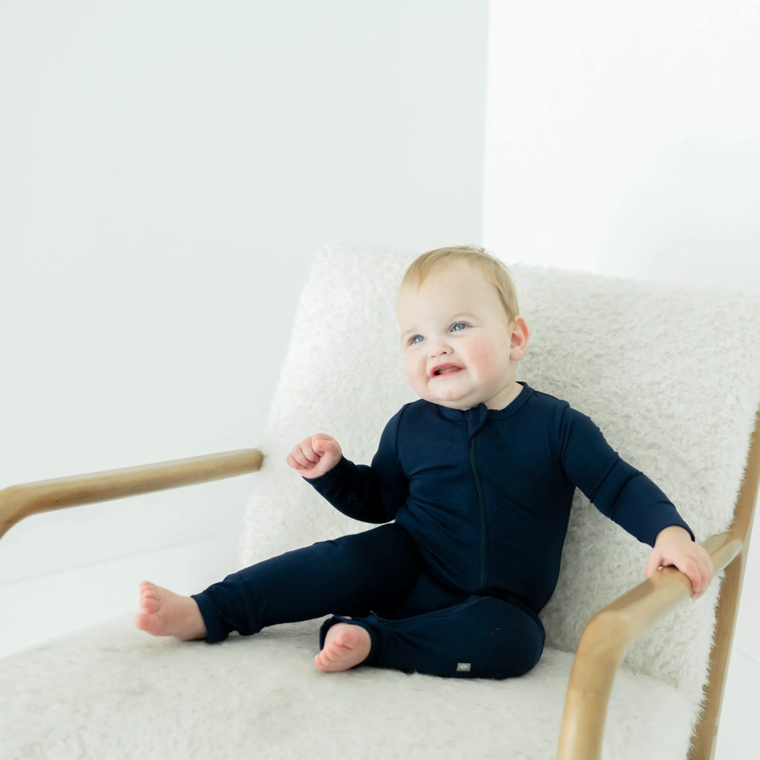 Zippered Romper in Navy