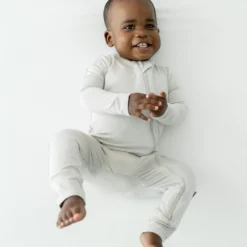Zippered Romper in Oat